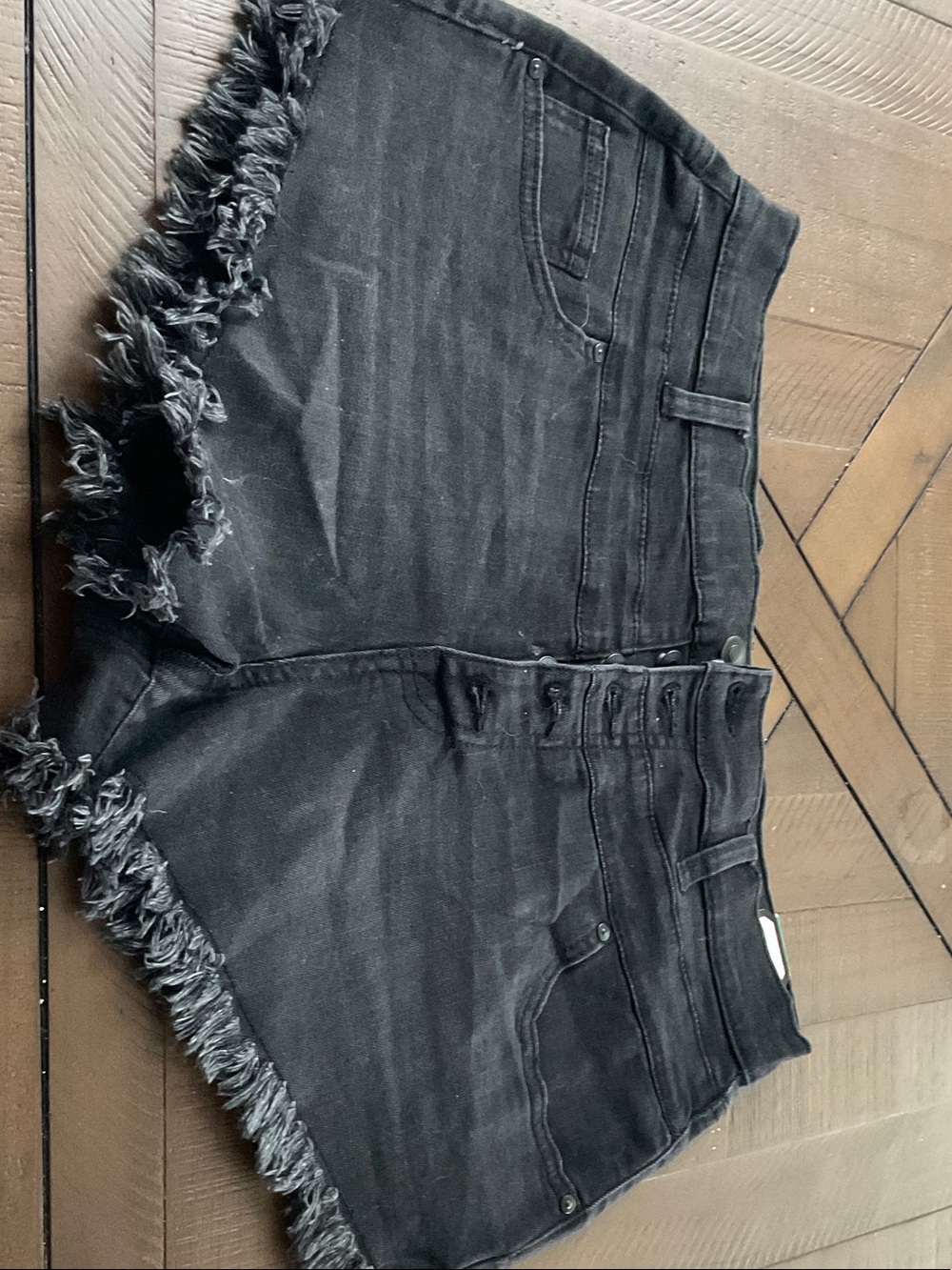 No Boundaries Black High-Rise Distressed Jean Shorts